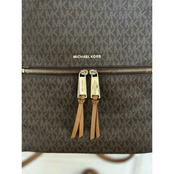 Michael Kors Rhea Zip Medium Slim Backpack Brown #313